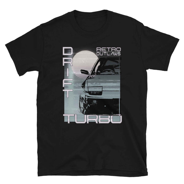Japanese Graphic JDM Turbo Drift 200sx T-Shirt, Drift Shirt, JDM Shirt, 200sx Shirt, Turbo shirt, Japanese Graphic Car Shirt. This is our classic 200sx style T-Shirt in our Outlaw style. The graphic design gives this JDM enthusiast shirt a timeless look making it the ideal automotive car accessory accompaniment and a must-have fashion basic for every closet. Ideal 180sx, 200sx, 240sx and turbo drift jdm Gift.