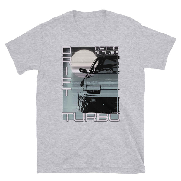 Japanese Graphic JDM Turbo Drift 200sx T-Shirt, Drift Shirt, JDM Shirt, 200sx Shirt, Turbo shirt, Japanese Graphic Car Shirt. This is our classic 200sx style T-Shirt in our Outlaw style. The graphic design gives this JDM enthusiast shirt a timeless look making it the ideal automotive car accessory accompaniment and a must-have fashion basic for every closet. Ideal 180sx, 200sx, 240sx and turbo drift jdm Gift.