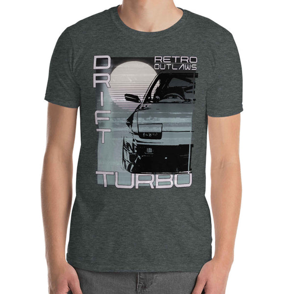 Japanese Graphic JDM Turbo Drift 200sx T-Shirt, Drift Shirt, JDM Shirt, 200sx Shirt, Turbo shirt, Japanese Graphic Car Shirt. This is our classic 200sx style T-Shirt in our Outlaw style. The graphic design gives this JDM enthusiast shirt a timeless look making it the ideal automotive car accessory accompaniment and a must-have fashion basic for every closet. Ideal 180sx, 200sx, 240sx and turbo drift jdm Gift.