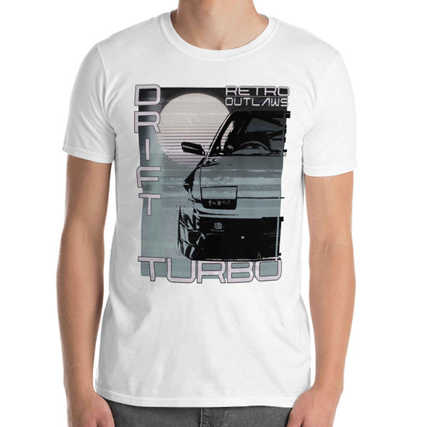 Japanese Graphic JDM Turbo Drift 200sx T-Shirt, Drift Shirt, JDM Shirt, 200sx Shirt, Turbo shirt, Japanese Graphic Car Shirt. This is our classic 200sx style T-Shirt in our Outlaw style. The graphic design gives this JDM enthusiast shirt a timeless look making it the ideal automotive car accessory accompaniment and a must-have fashion basic for every closet. Ideal 180sx, 200sx, 240sx and turbo drift jdm Gift.
