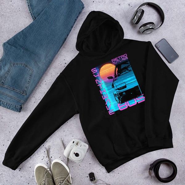 This 80's graphic Hoodie is a perfect gift for Synthwave, Vaporwave, Aesthetic, Retrowave, Darkwave, Futuresynth, Retrofuturism, Cyberpunk and Chillwave fans.