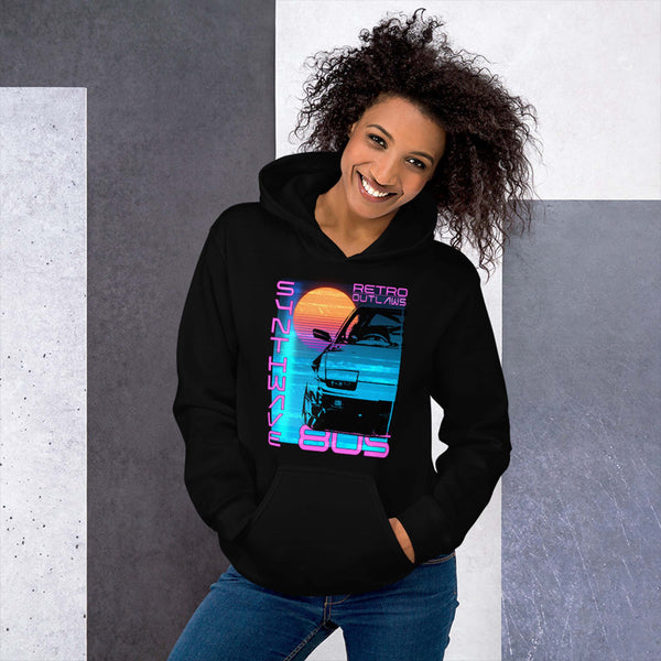 This 80's graphic Hoodie is a perfect gift for Synthwave, Vaporwave, Aesthetic, Retrowave, Darkwave, Futuresynth, Retrofuturism, Cyberpunk and Chillwave fans.