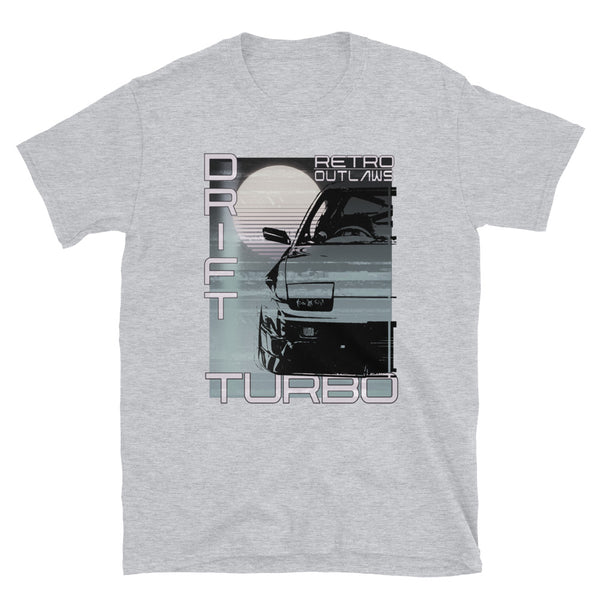 Japanese Graphic JDM Turbo Drift 200sx T-Shirt, Drift Shirt, JDM Shirt, 200sx Shirt, Turbo shirt, Japanese Graphic Car Shirt. This is our classic 200sx style T-Shirt in our Outlaw style. The graphic design gives this JDM enthusiast shirt a timeless look making it the ideal automotive car accessory accompaniment and a must-have fashion basic for every closet. Ideal 180sx, 200sx, 240sx and turbo drift jdm Gift.