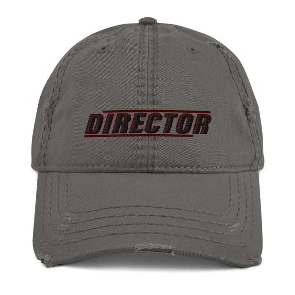 This is our Director distressed Cap exuding retro-cool. This is in the style of the fashionable dad hat with a slightly distressed brim and crown fabric, to give it that aged look and just the right amount of edge to your look.   This Director Hat is perfect as a film Director gift, Directors, Video Directors, TV Directors, Gifting, Valentines Day, Father's Day, Birthdays, Christmas, Anniversaries, Graduation, and any other Special Occasion.