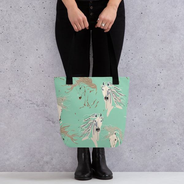 Horses All over Print Tote Bag