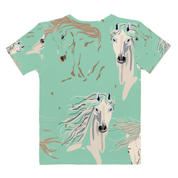 Retro All Over Print Horses T-Shirt