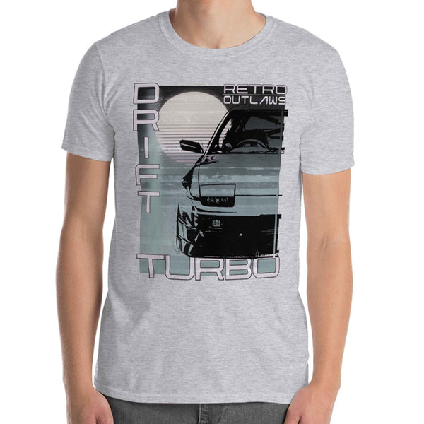 Japanese Graphic JDM Turbo Drift 200sx T-Shirt, Drift Shirt, JDM Shirt, 200sx Shirt, Turbo shirt, Japanese Graphic Car Shirt. This is our classic 200sx style T-Shirt in our Outlaw style. The graphic design gives this JDM enthusiast shirt a timeless look making it the ideal automotive car accessory accompaniment and a must-have fashion basic for every closet. Ideal 180sx, 200sx, 240sx and turbo drift jdm Gift.