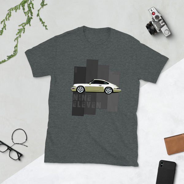 Porsche Classic T-Shirt This is our classic Porsche Classic tribute shirt. The premium side shot of the classic 911 (model 964) really makes this shirt pop. The unique design has a timeless look making it the ideal Porsche accessory accompaniment and must-have fashion basic for every closet. Ideal Porsche Gift. for him, porsche 911, porsche 964 shirt, porsche graphic car shirt