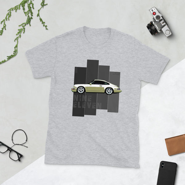 Porsche Classic T-Shirt This is our classic Porsche Classic tribute shirt. The premium side shot of the classic 911 (model 964) really makes this shirt pop. The unique design has a timeless look making it the ideal Porsche accessory accompaniment and must-have fashion basic for every closet. Ideal Porsche Gift. for him, porsche 911, porsche 964 shirt, porsche graphic car shirt