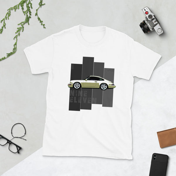 Porsche Classic T-Shirt This is our classic Porsche Classic tribute shirt. The premium side shot of the classic 911 (model 964) really makes this shirt pop. The unique design has a timeless look making it the ideal Porsche accessory accompaniment and must-have fashion basic for every closet. Ideal Porsche Gift. for him, porsche 911, porsche 964 shirt, porsche graphic car shirt