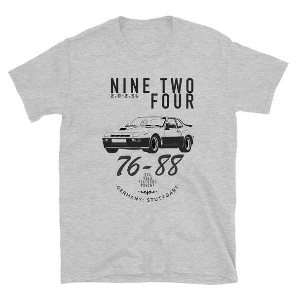 This is our classic Porsche 924 Outlaw tribute shirt. The premium image of the legendary 924 Carrera GT really makes this shirt pop. The old-school design give this vintage Porsche T-Shirt a timeless look making it the ideal Porsche accessory accompaniment and must-have fashion basic for every closet. Ideal 924 Porsche Gift.
