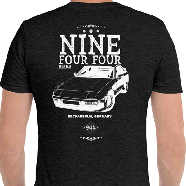 Premium Porsche 944 Car Graphic T-Shirt, Premium Porsche 944 T-Shirt, 944 Shirt Gift, 944 Apparel.  made with a tri-blend construction, printed back and front and inspired by vintage apparel look. We use a special tri-blend construction which is far superior to 100% cotton shirts.