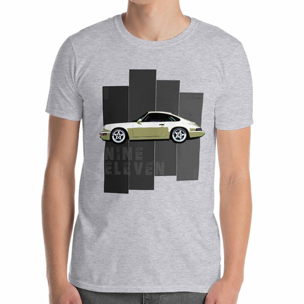 Porsche Classic T-Shirt This is our classic Porsche Classic tribute shirt. The premium side shot of the classic 911 (model 964) really makes this shirt pop. The unique design has a timeless look making it the ideal Porsche accessory accompaniment and must-have fashion basic for every closet. Ideal Porsche Gift. for him, porsche 911, porsche 964 shirt, porsche graphic car shirt