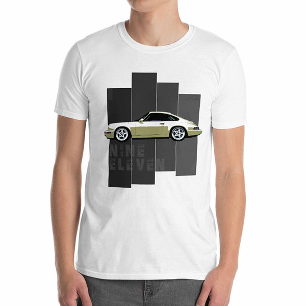 Porsche Classic T-Shirt This is our classic Porsche Classic tribute shirt. The premium side shot of the classic 911 (model 964) really makes this shirt pop. The unique design has a timeless look making it the ideal Porsche accessory accompaniment and must-have fashion basic for every closet. Ideal Porsche Gift. for him, porsche 911, porsche 964 shirt, porsche graphic car shirt