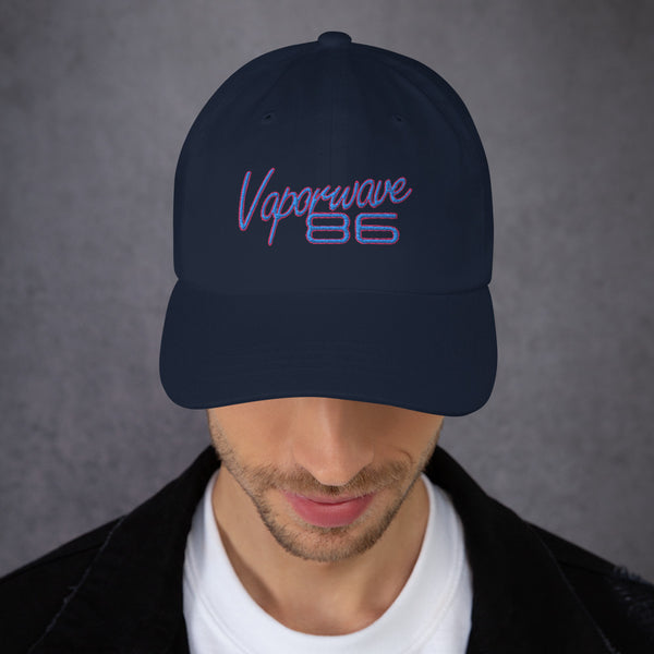 Retro Futurism 80s Vaporwave Baseball Cap. This is our classic 80's Outrun-Style Vaporwave Hat with adjustable strap and curved visor. This low profile street-wear emulates the 1980s retro futurism and is the ideal street style staple to your wardrobe. Great gift for Synthwave, Vaporwave, Retrowave, Cyberpunk and fans of the Synth-style. 