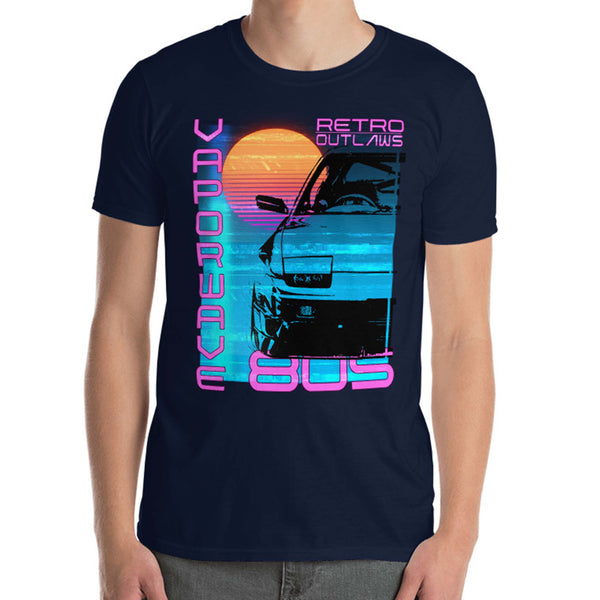 Retro Futurism Vaporwave T-Shirt At Retro Outlaws we love all things 80's from the music to the retro designs. This is our Vaporwave Shirt that is inspired by the 80's aesthetic synth-style.   This 80's graphic t-shirt is a perfect gift for Synthwave, Vaporwave, Aesthetic, Retrowave, Darkwave, Futuresynth, Retrofuturism, Cyberpunk and Chillwave fans.