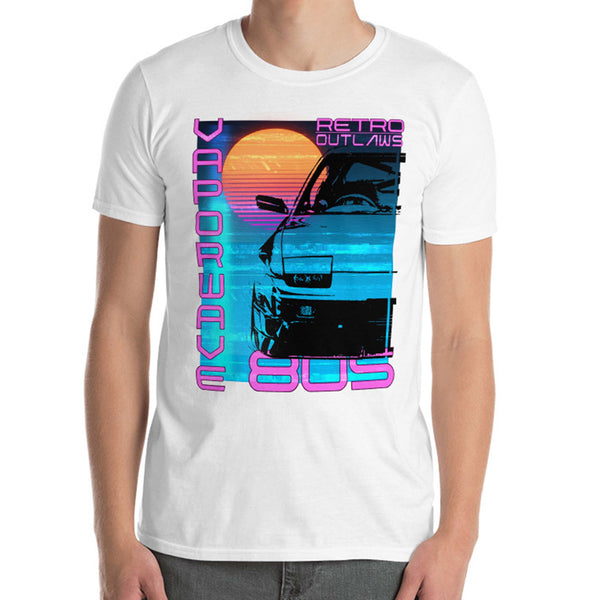 Retro Futurism Vaporwave T-Shirt At Retro Outlaws we love all things 80's from the music to the retro designs. This is our Vaporwave Shirt that is inspired by the 80's aesthetic synth-style.   This 80's graphic t-shirt is a perfect gift for Synthwave, Vaporwave, Aesthetic, Retrowave, Darkwave, Futuresynth, Retrofuturism, Cyberpunk and Chillwave fans.