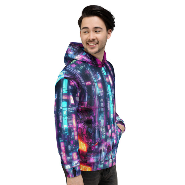 Hacker Stuff Cyber Security Professional Game Master DDOS Neon All Over Print Hoodie