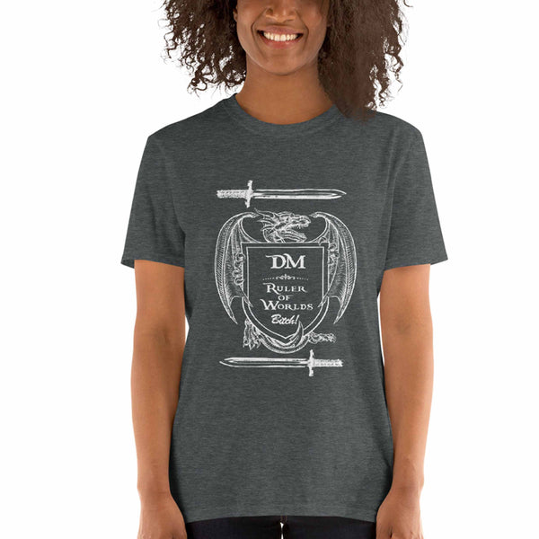 This Dungeon Master T-Shirt is the perfect gift for Dungeons and Dragons fans, Dungeon Masters, RPG nerds, gamer geeks, and fans of the Caverns & Creatures book series, caverns cauldrons and concealed creatures and many more fantasy fans. 