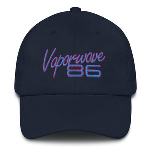 Retro Futurism 80s Vaporwave Baseball Cap. This is our classic 80's Outrun-Style Vaporwave Hat with adjustable strap and curved visor. This low profile street-wear emulates the 1980s retro futurism and is the ideal street style staple to your wardrobe. Great gift for Synthwave, Vaporwave, Retrowave, Cyberpunk and fans of the Synth-style. 