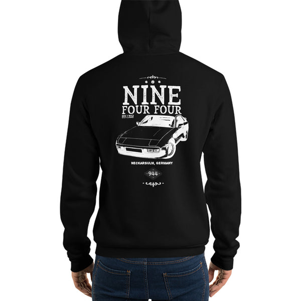 This is our Porsche 944 Lightweight Hoodie. Printed front and bac, the rear has  the classic Eruo-style Porsche 944 premium image that really makes this shirt pop. The old-school design give this vintage Porsche 944 Hoodie a timeless look making it the ideal Porsche accessory accompaniment and must-have fashion basic for every closet. Ideal Porsche Gift.