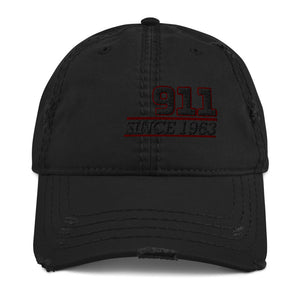 Nine Eleven 1963 Baseball Cap This is our classic Porsche Outlaw Distressed Baseball Cap exuding retro-cool, vintage fashionable dad hat, distressed brim and crown fabric,  Ideal Porsche gift for Birthday, Xmas, Valentines day or just for yourself.