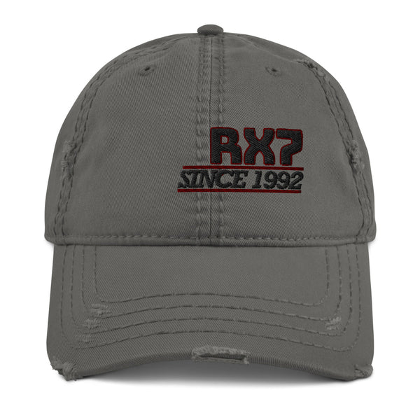 Premium Mazda RX7 FD Cap This is our Rx7 distressed Cap exuding retro-cool. This is in the style of the fashionable dad hat with a slightly distressed brim and crown fabric. RX7 Baseball Cap Hat, JDM Cap Hat, RX7 FD Distressed Dad Hat, Japanese Sports Car Hat, RX7 Apparel, RX7 Clothing, Rotary Engine apparel. RX7 Shirt. 