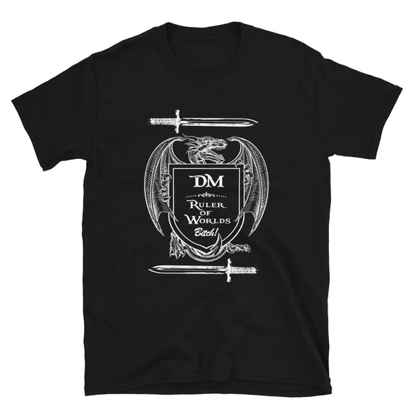 This Dungeon Master T-Shirt is the perfect gift for Dungeons and Dragons fans, Dungeon Masters, RPG nerds, gamer geeks, and fans of the Caverns & Creatures book series, caverns cauldrons and concealed creatures and many more fantasy fans. 