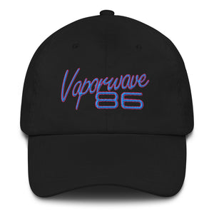 Retro Futurism 80s Vaporwave Baseball Cap. This is our classic 80's Outrun-Style Vaporwave Hat with adjustable strap and curved visor. This low profile street-wear emulates the 1980s retro futurism and is the ideal street style staple to your wardrobe. Great gift for Synthwave, Vaporwave, Retrowave, Cyberpunk and fans of the Synth-style. 