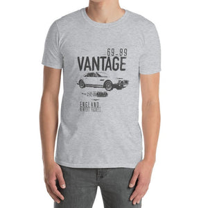 Aston Martin Vantage Classic T-Shirt This is our classic Aston Martin 69-89 models tribute shirt. The distressed premium image of the legendary Vantage really makes this shirt pop. Aston Martin Vantage T-Shirt Gift, Aston Martin V8, Apparel, Gift, Aston Martin Classic Car, Mens, James Bond Aston Martin Shirt. 