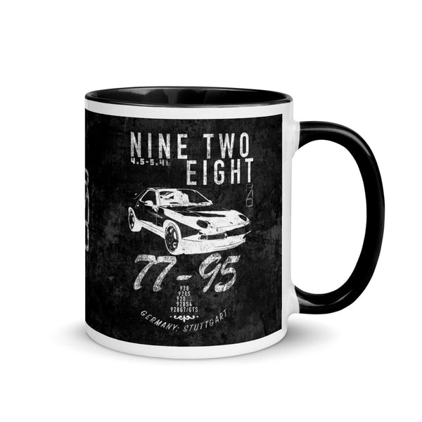 Porsche Vintage 928 Coffee Mug. This is our classic Porsche Outlaw tribute Mug. The top-down premium image of the legendary 928 really makes this mug pop. Porsche 928 Mug, Porsche 928 Coffee Cup, 928 Mug, porsche 928 gt, porsche 928 s4, Porsche Gift, GTS