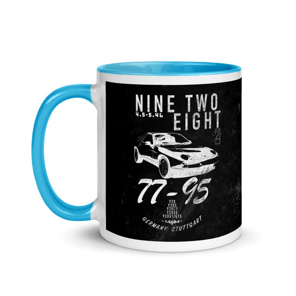 Porsche Vintage 928 Coffee Mug. This is our classic Porsche Outlaw tribute Mug. The top-down premium image of the legendary 928 really makes this mug pop. Porsche 928 Mug, Porsche 928 Coffee Cup, 928 Mug, porsche 928 gt, porsche 928 s4, Porsche Gift, GTS