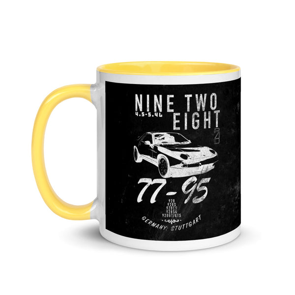 Porsche Vintage 928 Coffee Mug. This is our classic Porsche Outlaw tribute Mug. The top-down premium image of the legendary 928 really makes this mug pop. Porsche 928 Mug, Porsche 928 Coffee Cup, 928 Mug, porsche 928 gt, porsche 928 s4, Porsche Gift, GTS